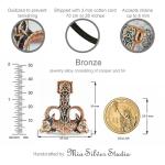 Bronze Thor's Hammer Necklace with Goats and Runes