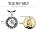 Valknut Necklace in 925 Silver for Men