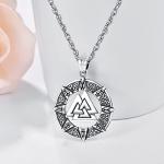 Valknut Necklace in 925 Silver for Men