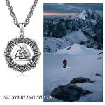 Valknut Necklace in 925 Silver for Men