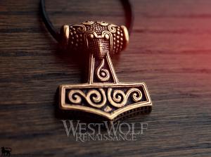 Bronze Viking Mjolnir Pendant - Thor's Hammer