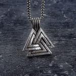 Norse Viking Valknut Amulet Pendant Necklace for Men