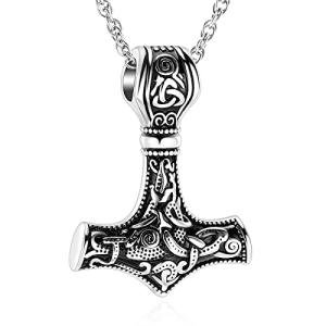 Viking Mjolnir Urn Necklace for Ashes