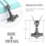 Viking Mjolnir Urn Necklace for Ashes