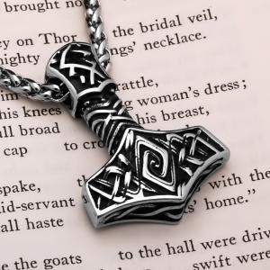 Mjolnir Thor's Hammer Stainless Steel Pendant Necklace