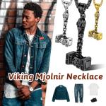 Thor's Hammer Pendant Necklace with Valknut Amulet