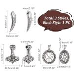 Tibetan Canine Tooth and Thor's Hammer Pendants