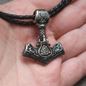 Silver Tiwaz Rune Mjolnir Necklace