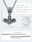 Men’s Viking Necklace with Valknut and Thor Hammer