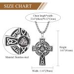 Viking Amulet Celtic Cross Valknut Pendant Necklace