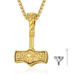 Viking Mjolnir Urn Necklace for Ashes