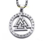 Valknut Odin 's Symbol Norse Viking Warriors Pendant Stainless Steel Necklace
