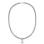 AeraVida Celtic Swirl Thor’s Hammer .925 Sterling Silver Pendant Necklace | Norse Mythology Symbol Jewelry | Handmade Oxidized Silver Hammer Pendant on Black Rubber Cord | Nordic Protection Gift for Men and Women