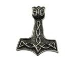 Solid 925 Sterling Silver Celtic Knot Norse Mjolnir THOR'S HAMMER Slide Pendant