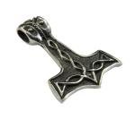 Solid 925 Sterling Silver Celtic Knot Norse Mjolnir THOR'S HAMMER Slide Pendant