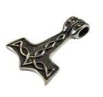 Solid 925 Sterling Silver Celtic Knot Norse Mjolnir THOR'S HAMMER Slide Pendant