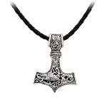 Men's Stainless Steel Chain Viking Norse Thor's Hammer Necklace Mjolnir Pendant Necklace Jewelry - Silver