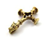 LynnAround Bronze Upside Down Cross Celtic Wolf Norse Viking Mjölnir Pendant for Necklace Thailand Jewelry