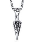 HAQUIL Viking Arrowhead Necklace, Stainless Steel Rune Gungnir Spear Arrowhead Pendant, Box Chain, Jewelry for Men and Women