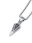 HAQUIL Viking Arrowhead Necklace, Stainless Steel Rune Gungnir Spear Arrowhead Pendant, Box Chain, Jewelry for Men and Women