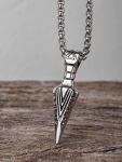 HAQUIL Viking Arrowhead Necklace, Stainless Steel Rune Gungnir Spear Arrowhead Pendant, Box Chain, Jewelry for Men and Women