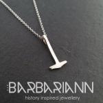 Tiny Silver Viking Thor's Hammer Pendant Necklace