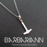 Tiny Silver Viking Thor's Hammer Pendant Necklace
