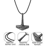Handmade Thor's Hammer Mjolnir Necklace in Steel