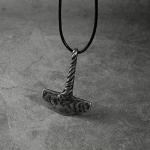 Handmade Thor's Hammer Mjolnir Necklace in Steel