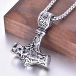 Norse Viking Thor's Hammer Mjolnir Pendant Necklace