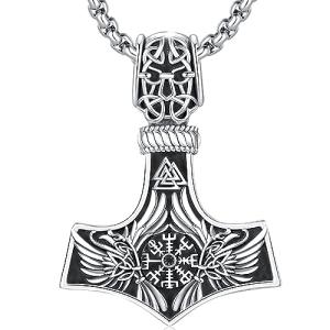 Viking Thor's Hammer Necklace in Sterling Silver