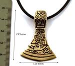 Bronze Viking Axe and Thor’s Hammer Pendant Necklace