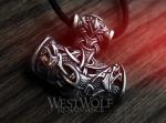 Viking Mjolnir Hammer Pendant with Odin's Wolves