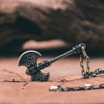 925 Sterling Silver Viking Axe and Thor Hammer Necklace