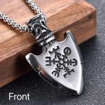 Men's Viking Valknut Vegvisir Pendant Necklace
