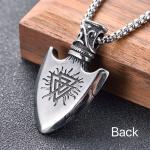 Men's Viking Valknut Vegvisir Pendant Necklace