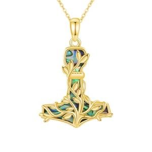 Thor's Hammer Necklace - Silver Gold Mjolnir Pendant