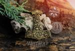 Viking Thor Hammer Pendant with Dragon and Triquetra