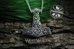 Viking Thor Hammer Pendant with Dragon and Triquetra