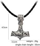 Men's Stainless Steel Mjolnir Thor's Hammer Necklace
