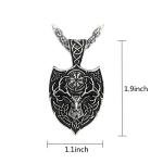 Men's Viking Talisman Necklace with Mjolnir and Wolf