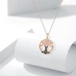 Thor Hammer Necklace with Family Tree Pendant