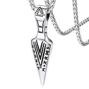 Odin's Gungnir Spear Head Necklace in Silver