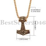 Men's Viking Thor's Hammer Mjolnir Pendant Necklace