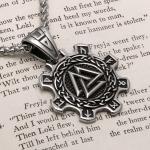 Viking Valknut Rune Steel Pendant Necklace