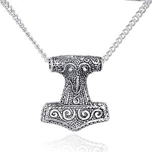 Men's Viking Thor Mjolnir Hammer Pendant Necklace