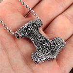 Men's Viking Thor Mjolnir Hammer Pendant Necklace