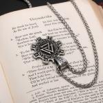 Viking Valknut Rune Steel Pendant Necklace