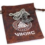 Nordic Steel Mjolnir Valknut Viking Necklace