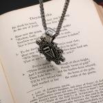 Viking Valknut Rune Steel Pendant Necklace